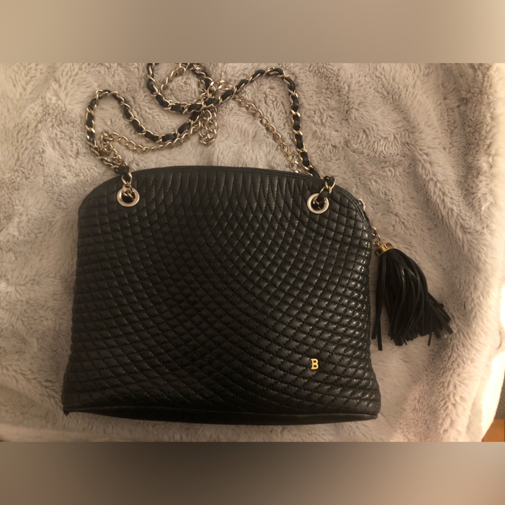 Ballys Black Quilted Chain-Handle Shoulder Bag